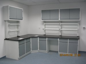 Ce Certificate Steel Lab Furniture with Wall Mounted Cabinet (JH-SL013)